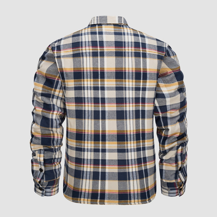 Moda hombre: chaqueta de cuadros casual, ideal para el otoño, abrigo ligero y con estilo.