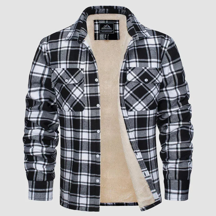 Chaqueta casual de cuadros para hombre, moda invierno. Prenda exterior cálida y con estilo para cualquier ocasión.