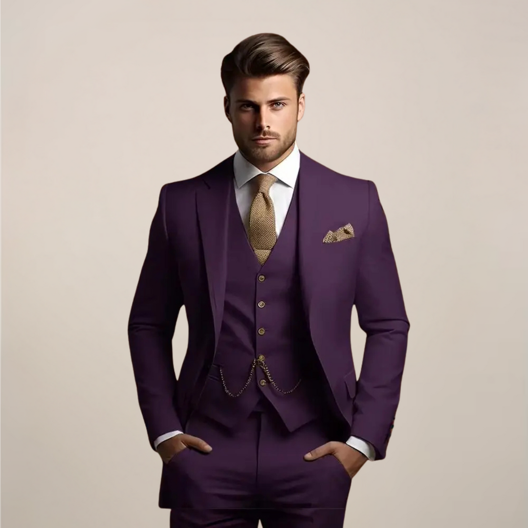 Traje de boda completo hombre, tres piezas con chaleco, transpirable y elegante para la temporada de primavera.