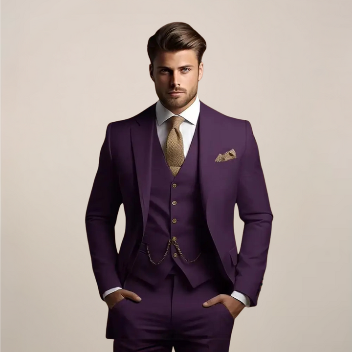 Traje de boda completo hombre, tres piezas con chaleco, transpirable y elegante para la temporada de primavera.