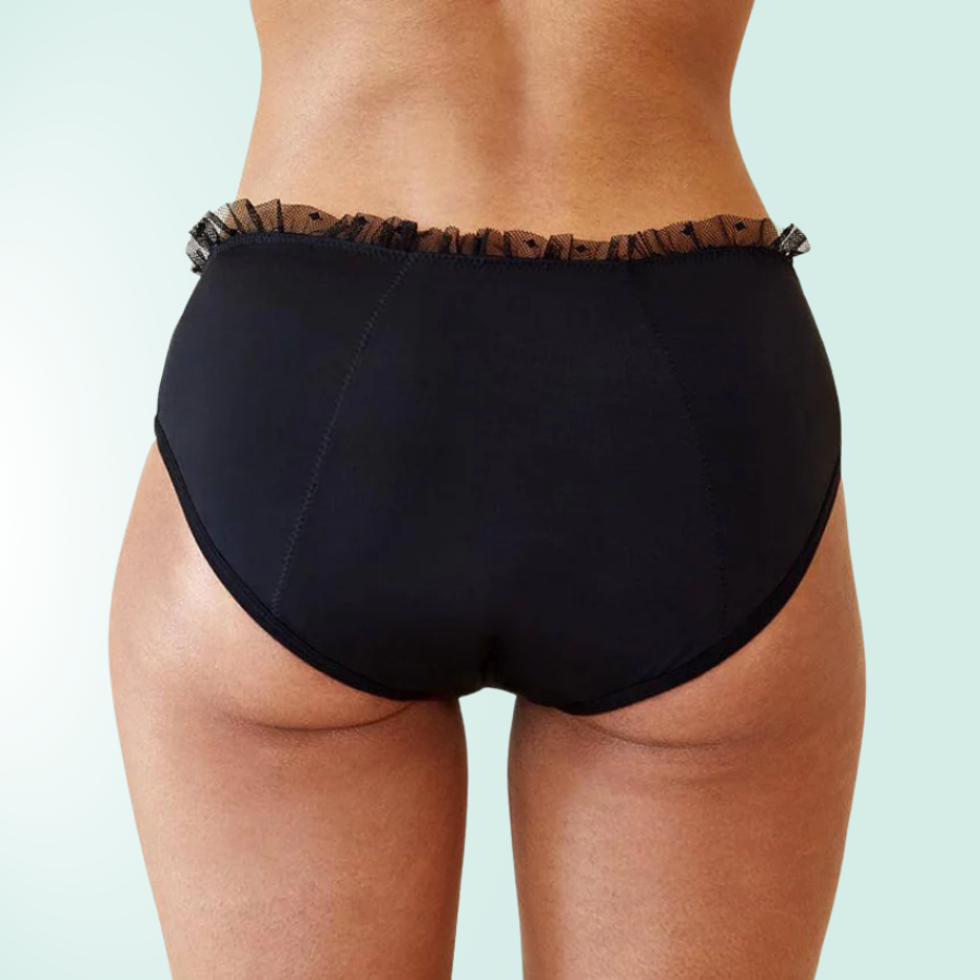 Pack de bragas absorbentes reutilizables, higiene y salud femenina con protección para flujo abundante.