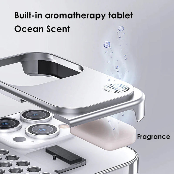 Accesorio móvil: Funda iPhone de titanio y aluminio, 3mm, protectora, sin bordes, antigolpes.