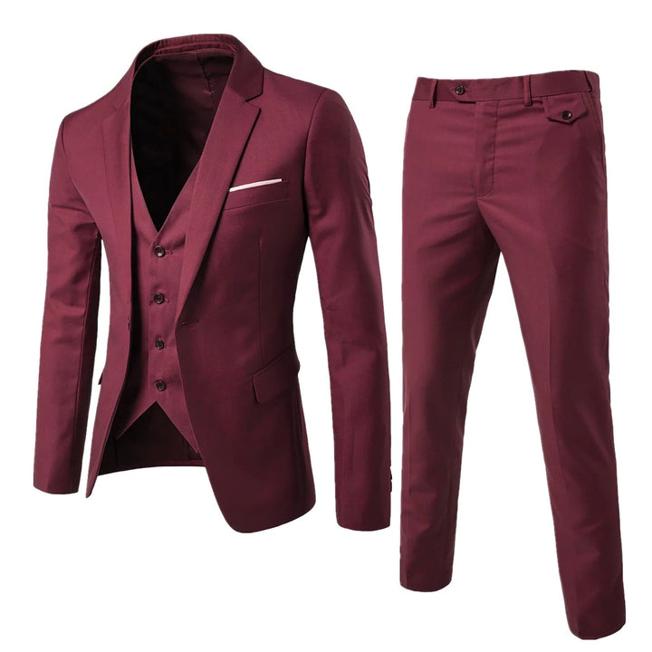 Traje de vestir clásico slim fit negro para hombre, diseño versátil y sofisticado para cualquier ocasión formal.