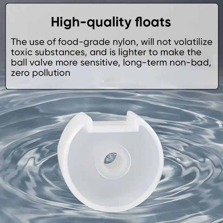 Pequeña válvula de flotación de acero inoxidable, automática, para un suministro de agua constante.