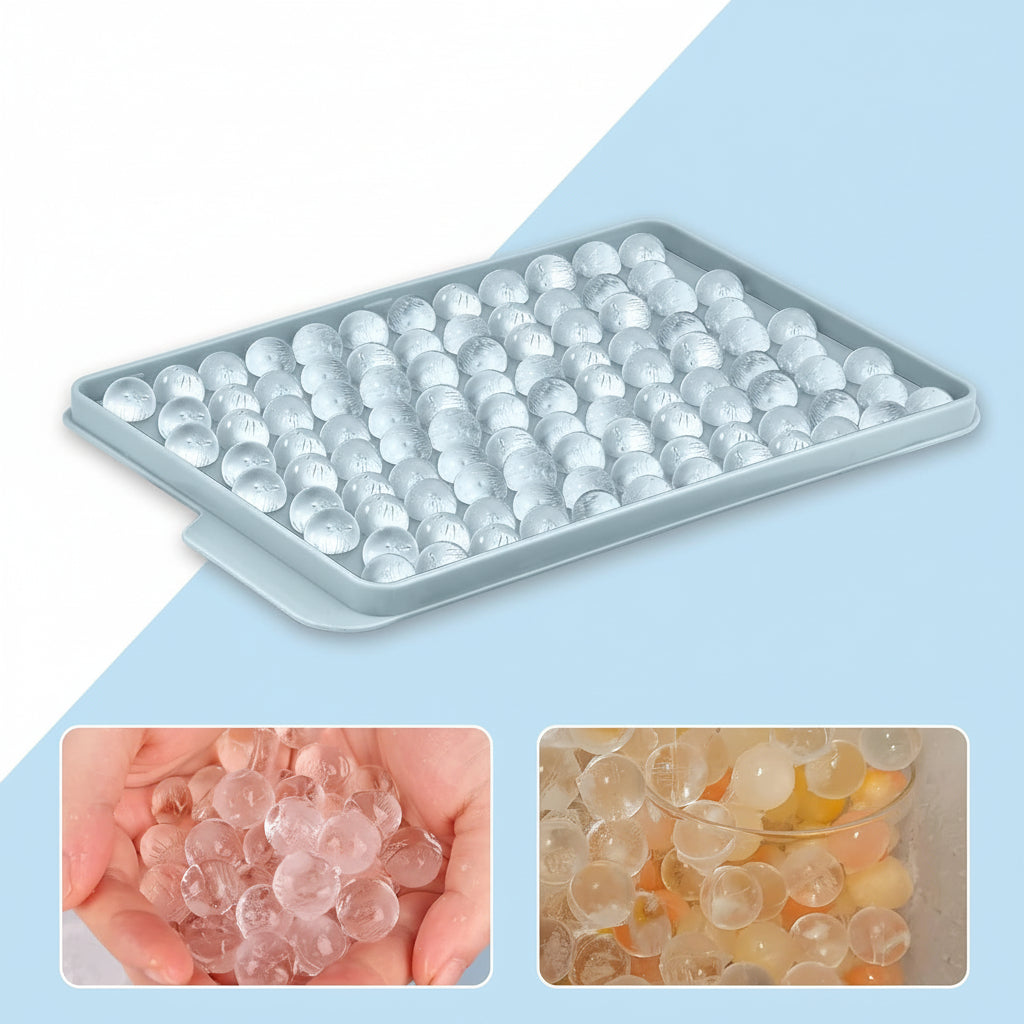 Bandeja de silicona para mini bolas de hielo. Hielo pequeño para enfriar bebidas en botellas y vasos, fácil y seguro.