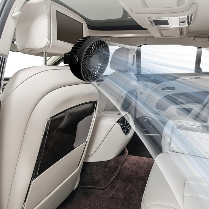 Ventilador mini portátil con clip multiusos para bebés, adaptable a cochecitos y sillas de coche.