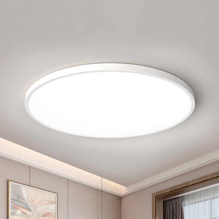 Plafón LED redondo minimalista. Eficiencia energética para dormitorio y espacios modernos.