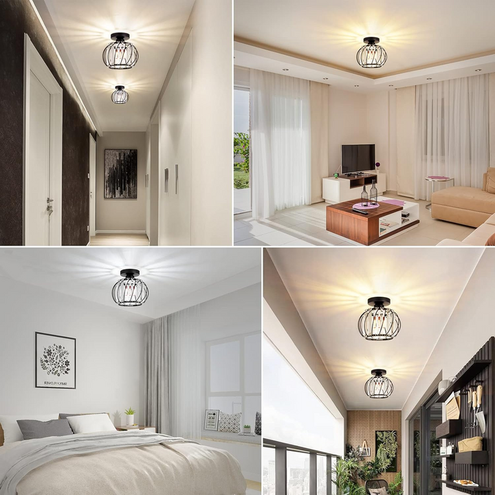 Luminaria de techo estilo nórdico. Diseño minimalista de vidrio para iluminación moderna de pasillos y hogar.
