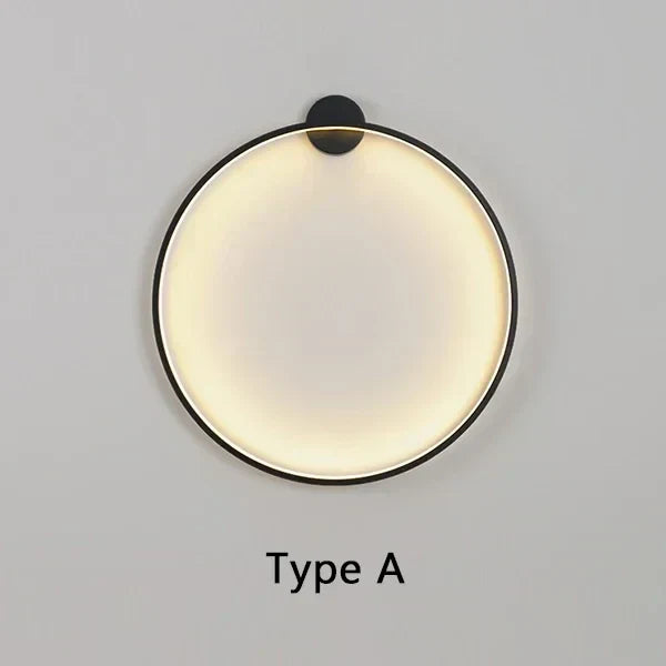 Lámpara de pared LED circular. Estilo minimalista, luz sin reflejos. Crea un ambiente sereno para la decoración de tu hogar.