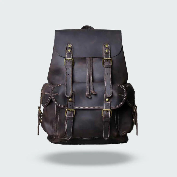 Mochila vintage negra para hombre. Accesorio de estilo urbano, duradera y perfecta para organizar tus pertenencias.