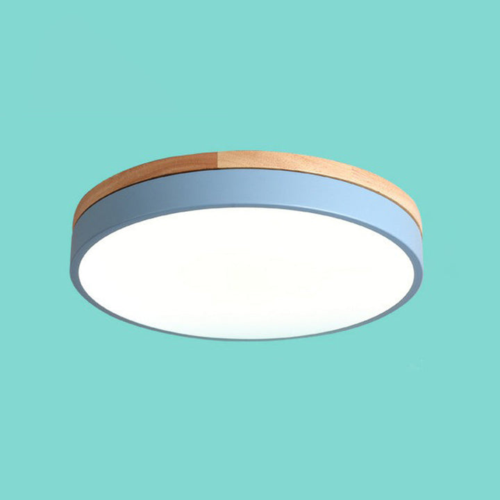 Lámpara de techo de estilo contemporáneo, luz LED circular empotrada y diseño moderno.