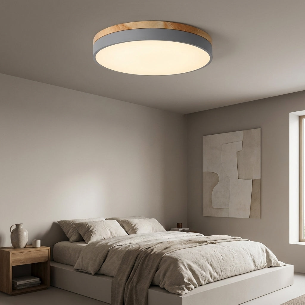 Lámpara de techo LED moderna circular empotrada. Perfecta iluminación interior para hogar.