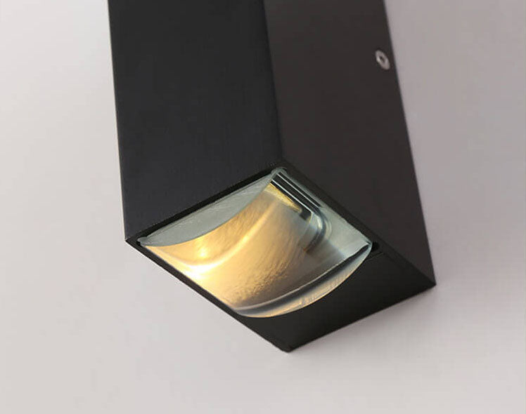 Foco LED rectangular moderno, aplique de bajo consumo para exteriores IP65.