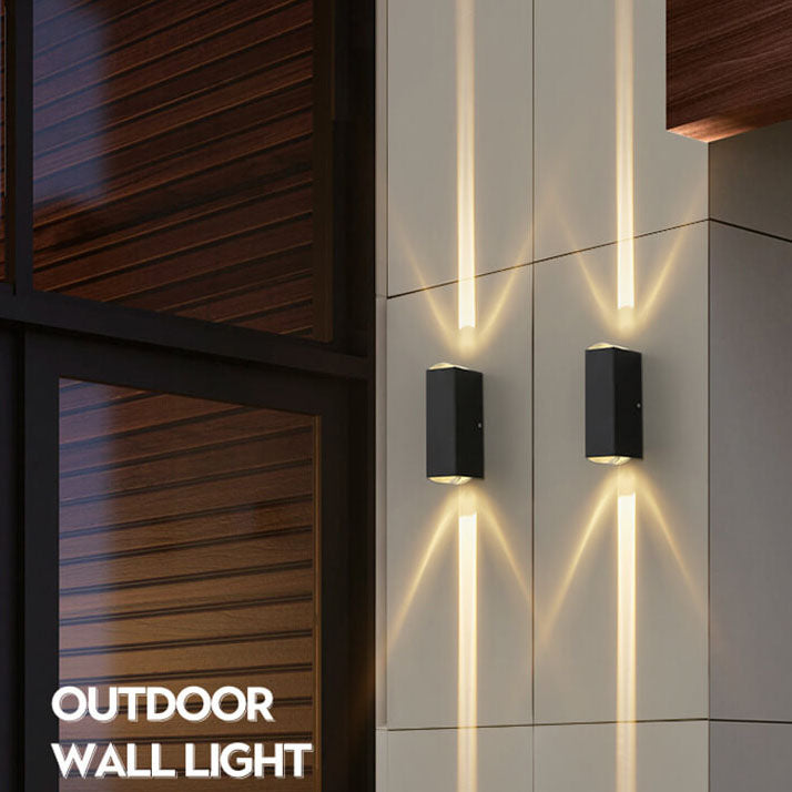 Iluminación LED moderna rectangular, impermeable, para embellecer cualquier patio.