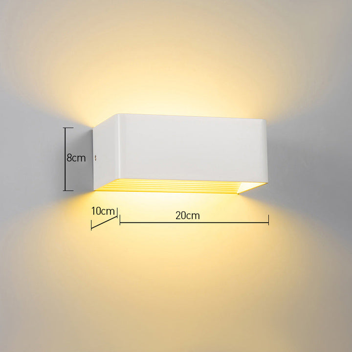 Luz de pared LED decorativa, diseño contemporáneo, iluminación arriba y abajo para interiores.