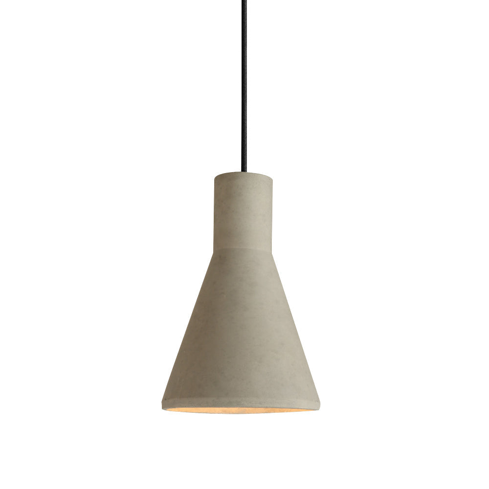 Colgante moderno de cemento gris, estilo geométrico minimalista, ideal para mesa de comedor.