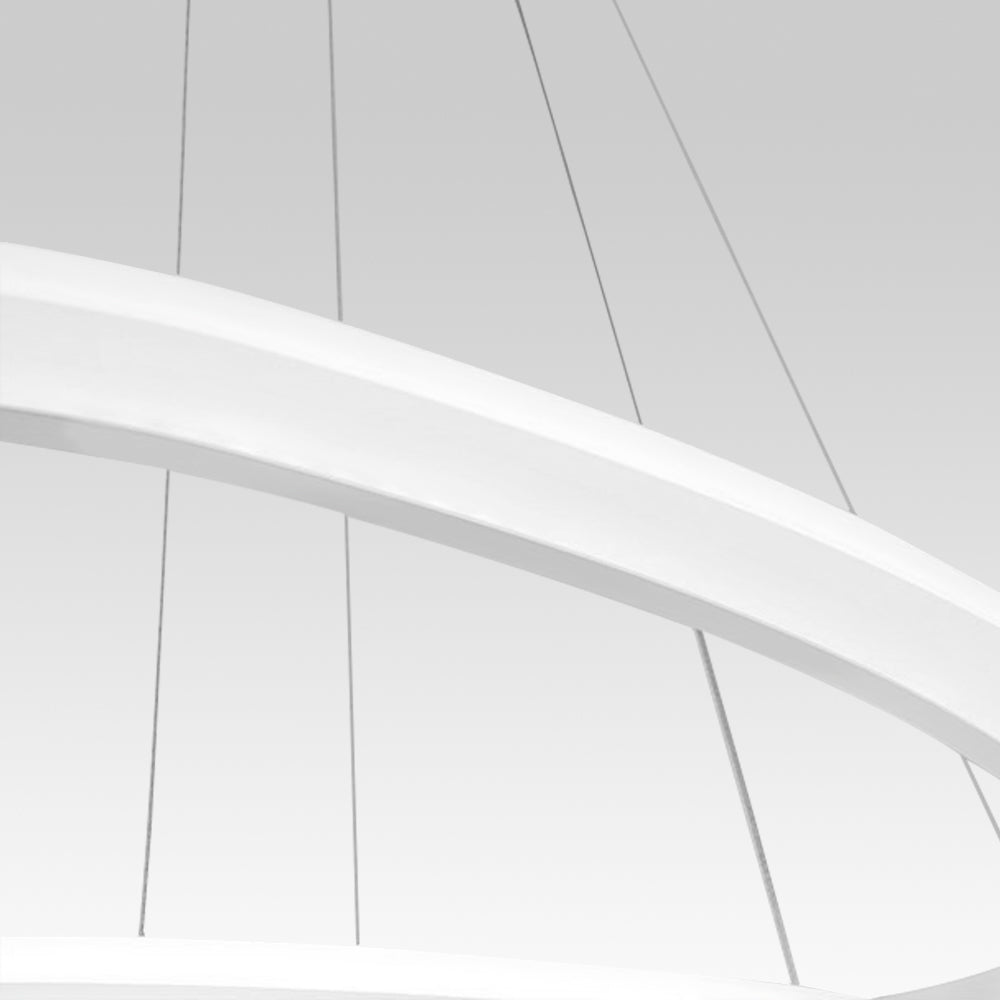 Iluminación LED de tres anillos para hogar, lámpara moderna que decora y ahorra energía.