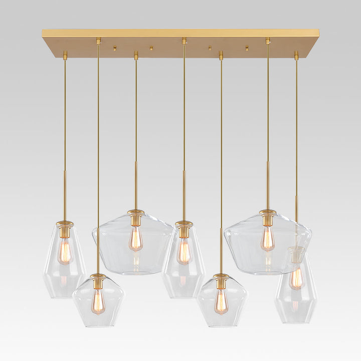 Cluster de 7 luces: Lámpara colgante moderna para iluminación de diseño interior. Estilo geométrico y contemporáneo.