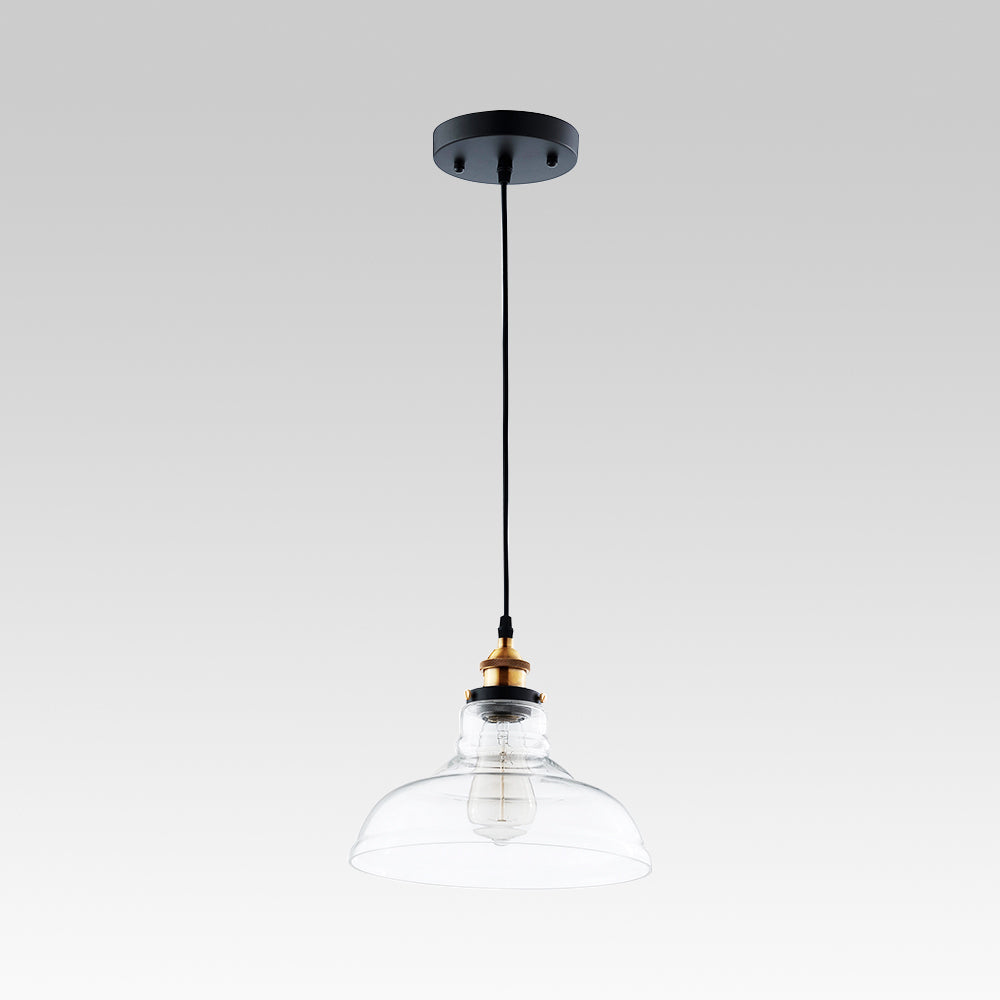 Lámpara colgante moderna industrial de vidrio transparente, perfecta para decorar cualquier estancia.