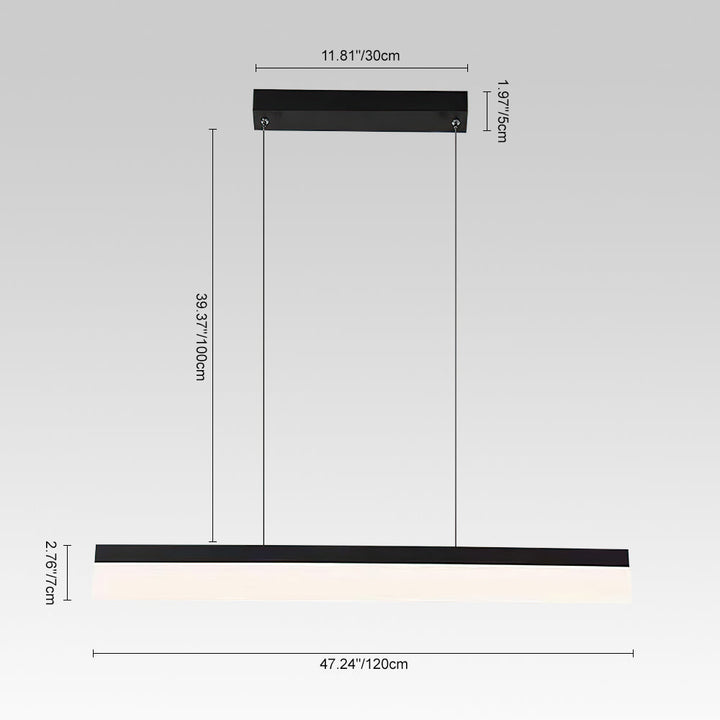 Lámpara suspendida LED rectangular moderna, ideal para iluminación interior contemporánea y minimalista.
