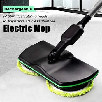 Limpiador giratorio eléctrico para fregar y encerar. Mopa para suelos brillantes en el hogar.
