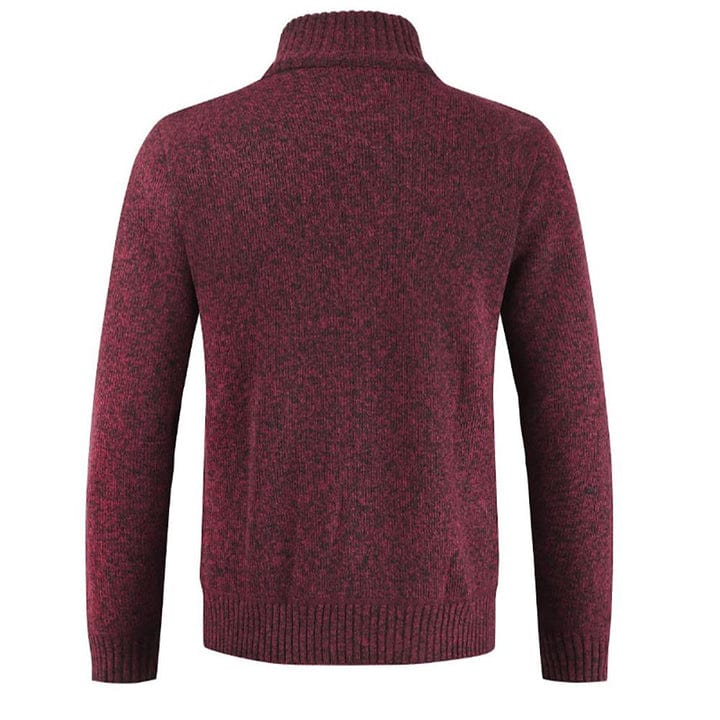 Chaqueta de punto casual para hombre con cremallera frontal, perfecta para otoño-invierno.
