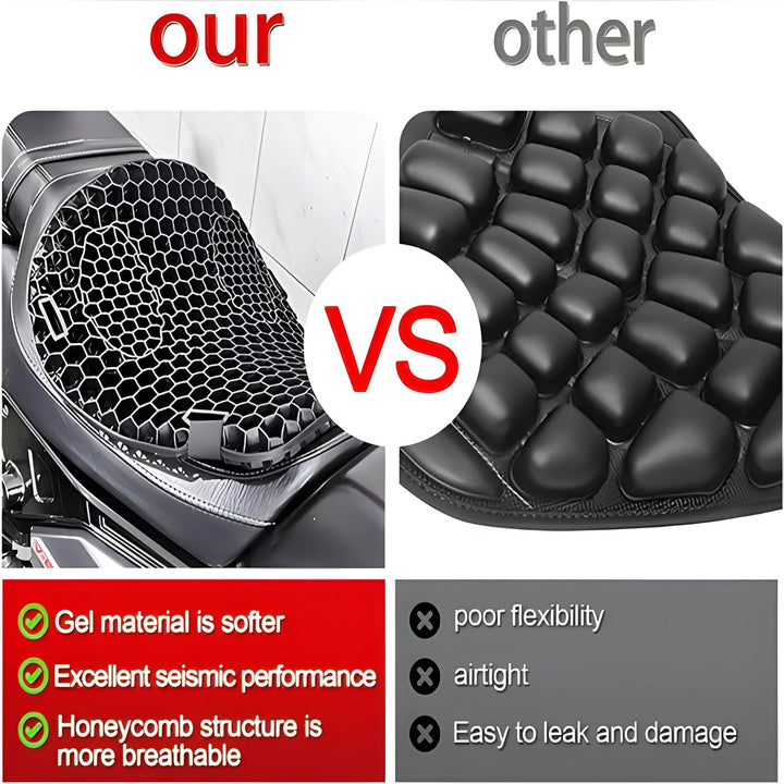 Almohadilla de asiento de motocicleta con gel para confort antideslizante. Ideal para largos viajes.