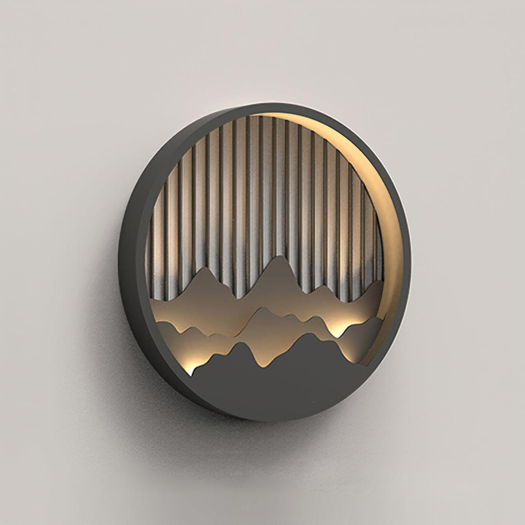 Lámpara de pared LED con diseño de montaña, moderna para iluminación interior y exterior.