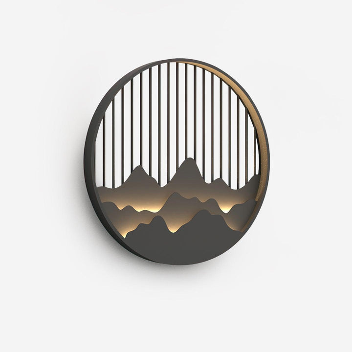 Aplique de pared LED exterior/interior IP65, diseño de paisaje montañoso abstracto.