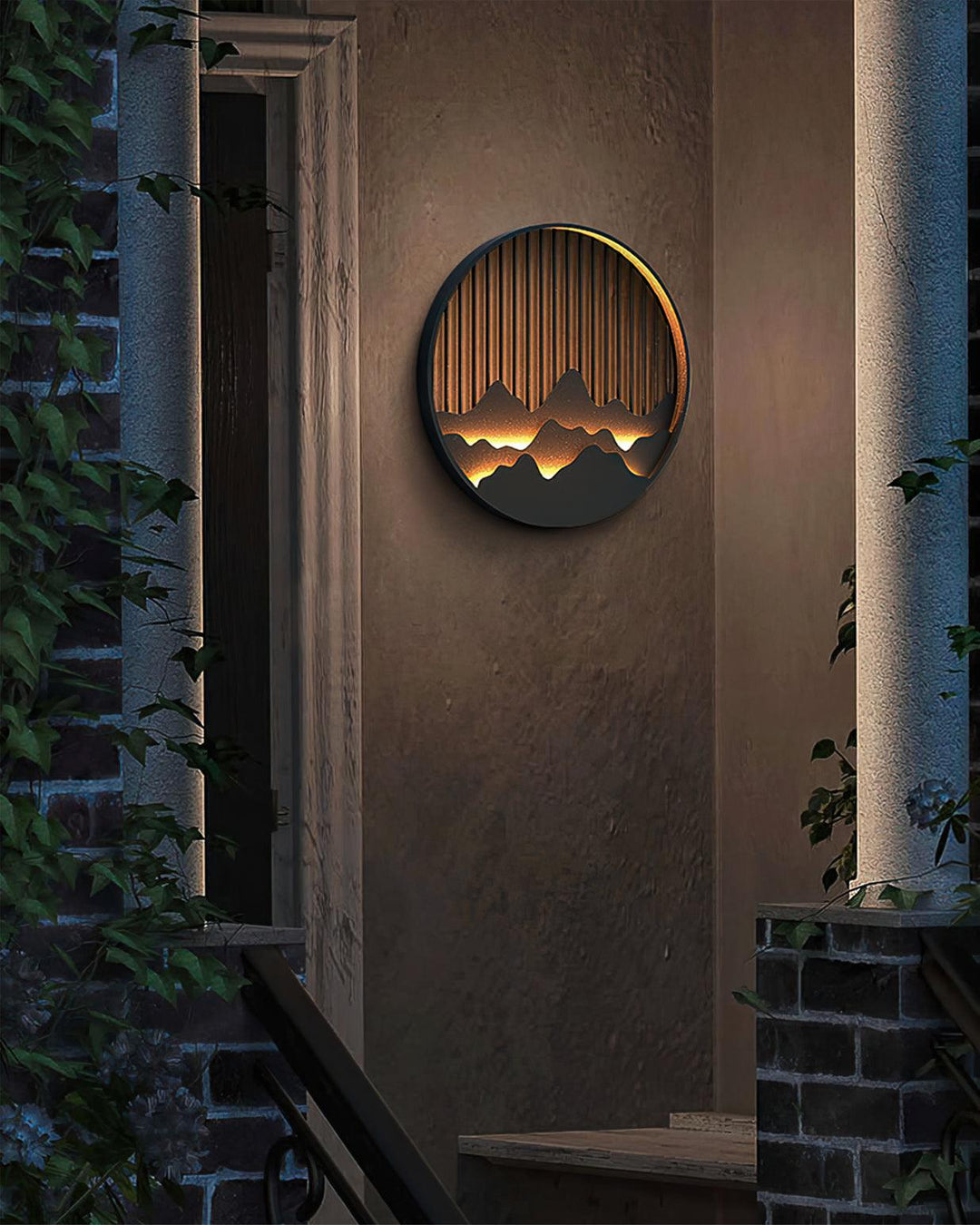 Iluminación LED de pared con diseño único de montaña, apta para decoración interior.