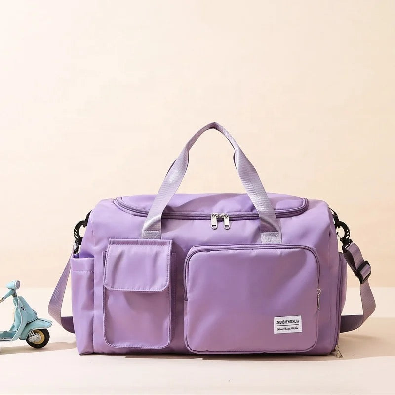 Bolsa de viaje unisex con múltiples bolsillos, ideal para gimnasio y escapadas de fin de semana.