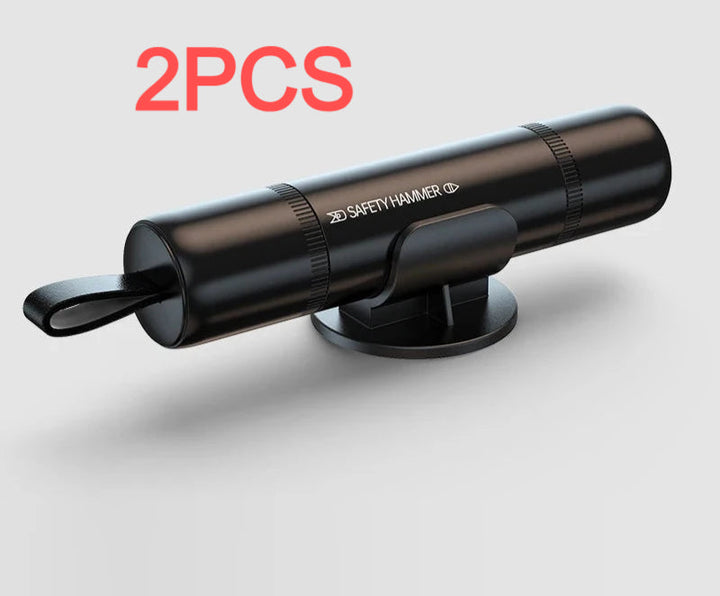 Martillo de seguridad multifuncional para coche, 2 piezas. Rompeventanas y cortacinturones para emergencia automovil.