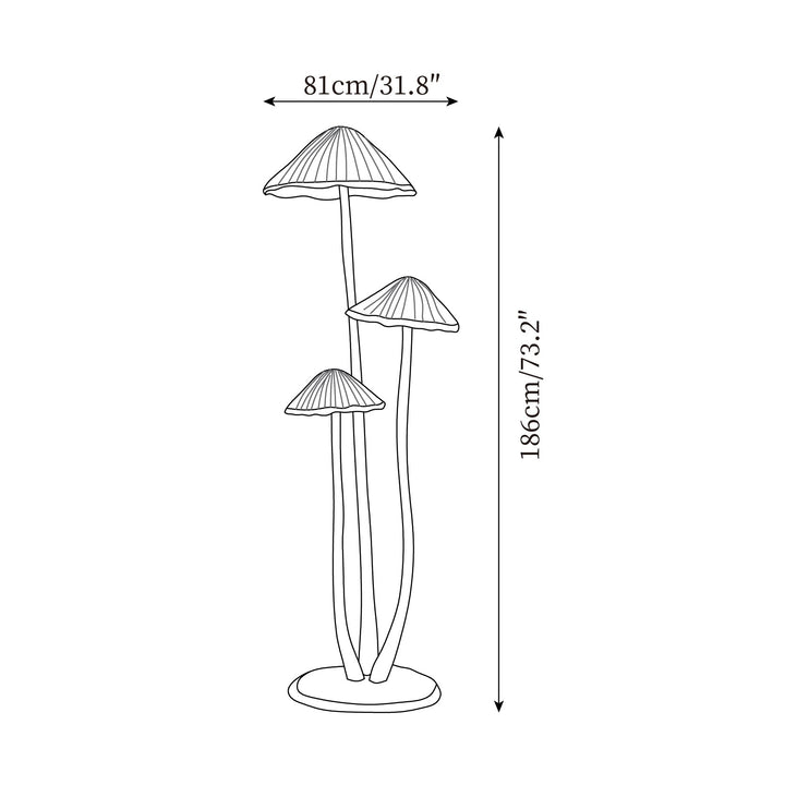 Moderna lámpara de pie LED hongo, luz ambiental escultural para decoración hogar.