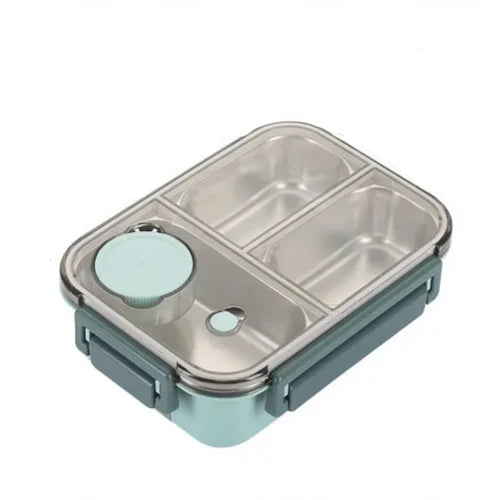 Contenedor térmico de acero inoxidable para almuerzo caliente, ideal oficina y escuela.