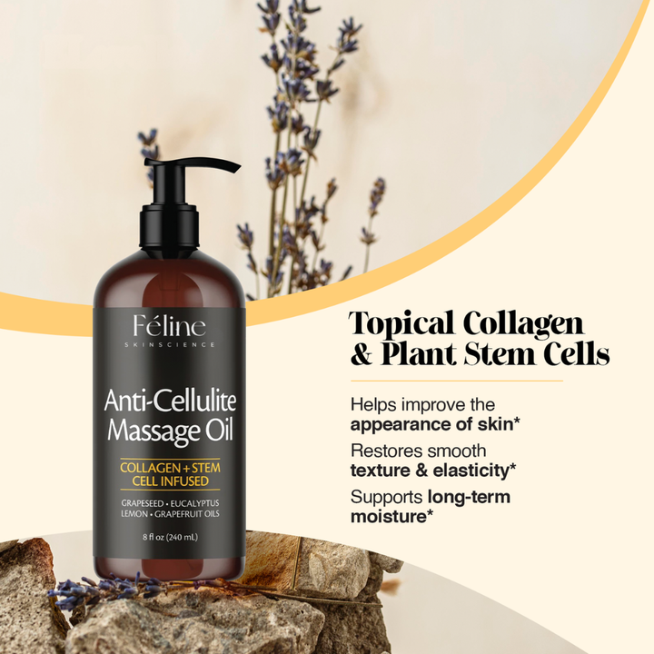 Piel suave y firme con aceite masaje anticelulítico. Reduce grasa, mejora elasticidad y hidrata profundamente.