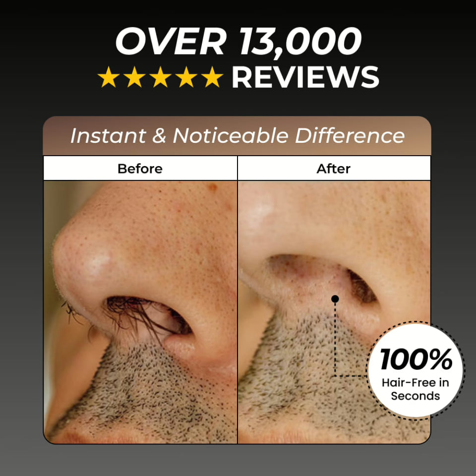 Recortador de vello nasal y oído con puerto USB-C para carga rápida. Impermeable, ideal para hombres.