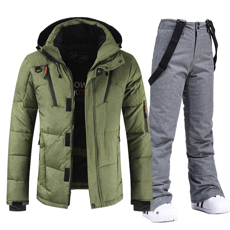 Chaqueta acolchada impermeable y cortavientos para hombre. Perfecta para actividades al aire libre en invierno.