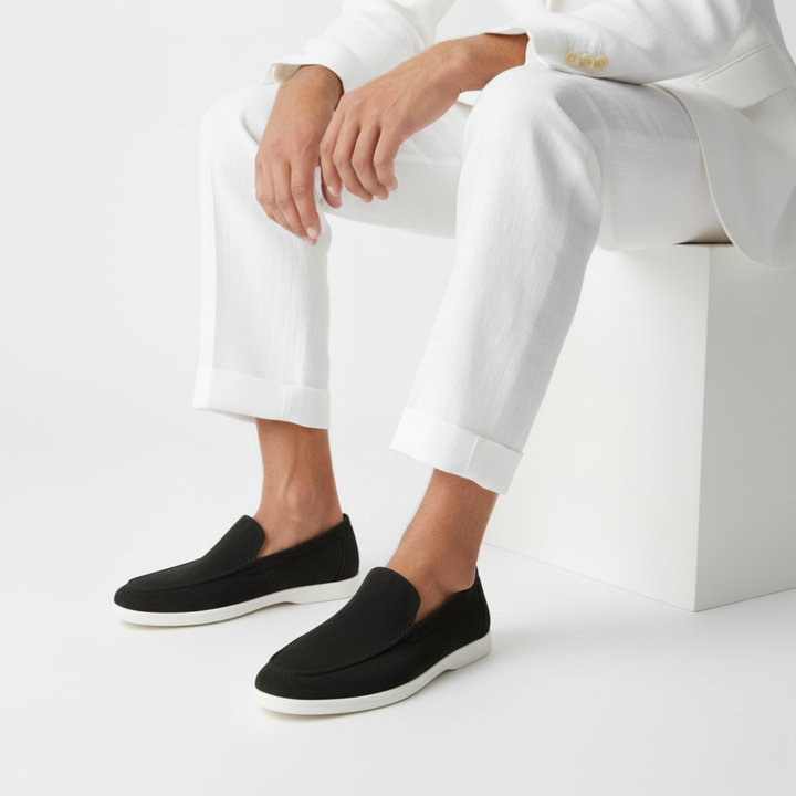 Mocasines de ante para hombre, calzado suave, cómodo, estilo casual elegante.