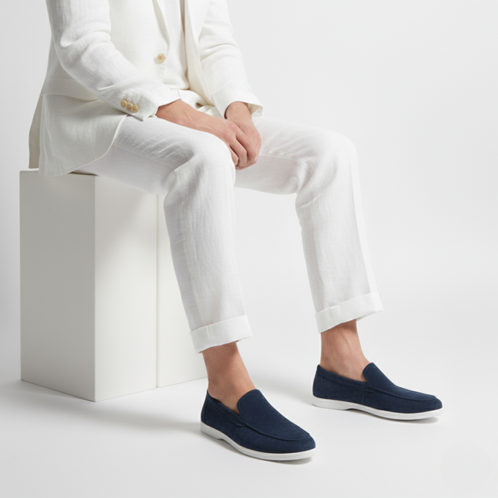 Suela flexible de mocasines de hombre, calzado cómodo y duradero para viajes.