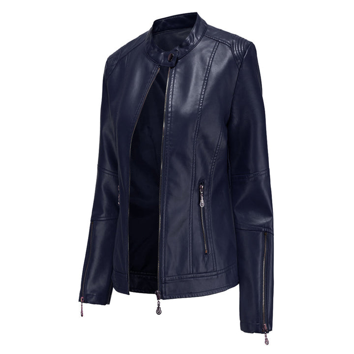 Chaqueta versátil para mujer, estilo casual y elegante, con cuello redondo y botones. Ropa exterior chic.