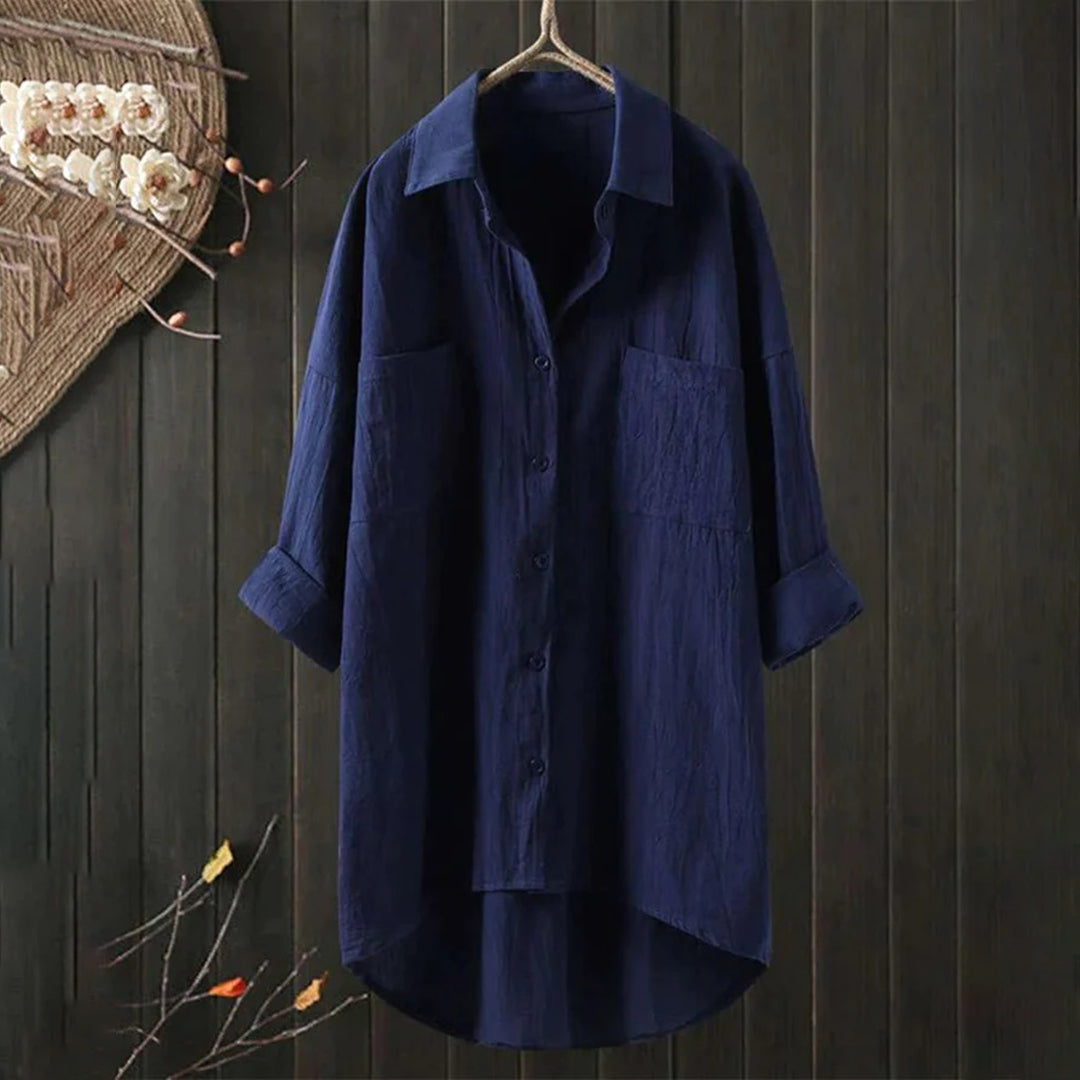 Blusa holgada elegante para mujer, mangas largas, perfecta para un look diario chic.