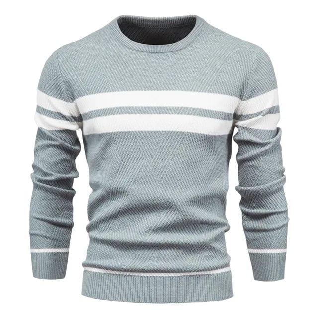 Jersey de punto para hombre, slim fit, cuello redondo y mangas largas, estilo casual.