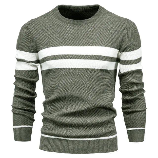 Suéter de invierno para hombre, diseño slim fit moderno, ideal para un look casual y elegante.