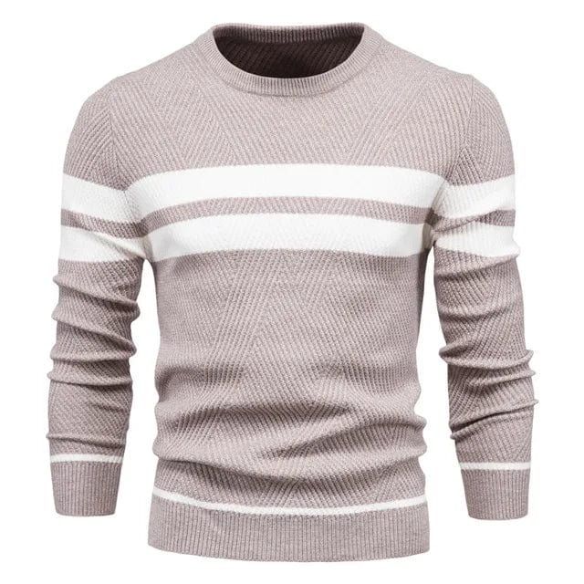 Ropa casual de invierno para hombre: jersey de punto slim fit con cuello redondo, muy cómodo.