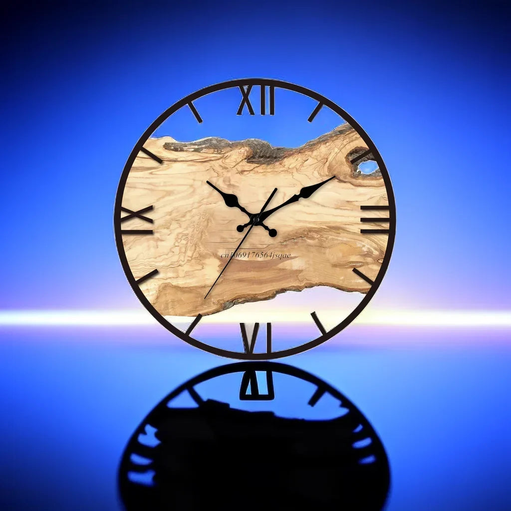 Reloj de pared transparente de acrílico. Diseño minimalista, silencioso y moderno para decoración interior del hogar.