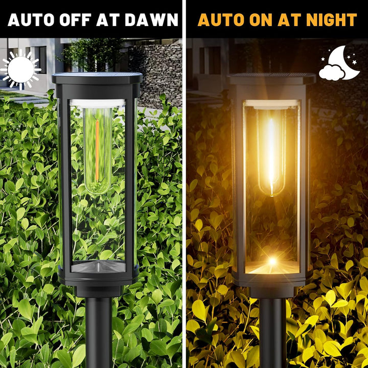 Paquete de luces solares LED para jardín, iluminación exterior decorativa para camino y terraza.