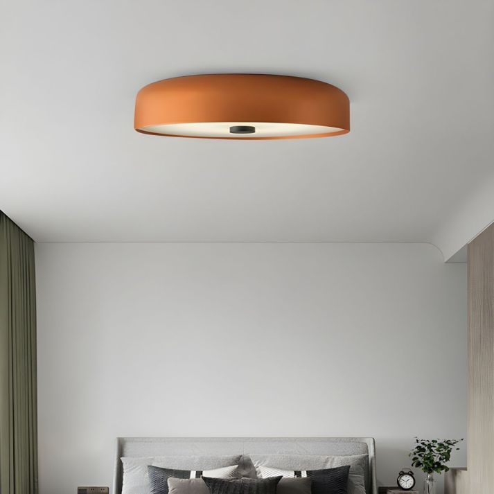 Lámpara de techo LED redonda, estilo minimalista moderno, crea un ambiente acogedor en el dormitorio.