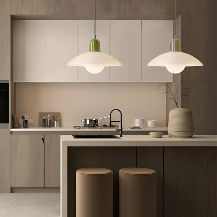 Lámpara de cocina LED Macaron, colgante minimalista de diseño Bauhaus.