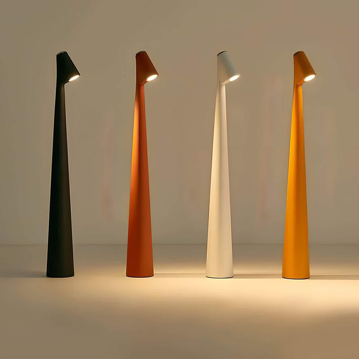 Lámpara de mesa LED nórdica regulable, diseño moderno y minimalista para iluminación de hogar o lectura.