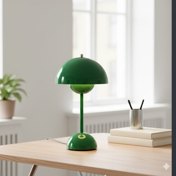 Diseño Mid-Century: Lámpara de mesa Nova de metal, elegante para cualquier habitación.